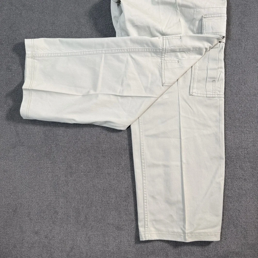 Vtg Levi's Cargo Pants Men's 36x30 Loose Straight White Baggy Skate Y2K Cotton